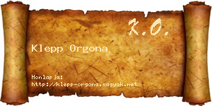 Klepp Orgona névjegykártya